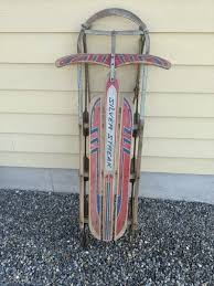 Vtg. 50's "Silver Streak" Wooden Snow sled USA- #8952 | eBay