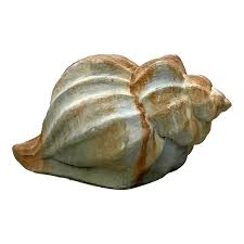 Vintage Coastal Cast Concrete Conch Shell | Chairish