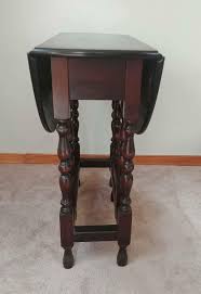 Vintage 1940s Solid Mahogany Drop-Leaf Gateleg Accent Table ...