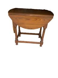 Pennsylvania Ash Vintage Solid Wood Drop Leaf End Table w/ Drawer | eBay