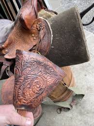 small Antique tooled leather saddle | eBay