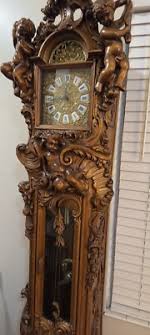 Franz Hermle Antique Wooden Grandfather Clock Hand Carved ...