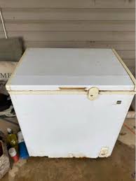 Old chest freezer, works fine but has some rust and wear on ...