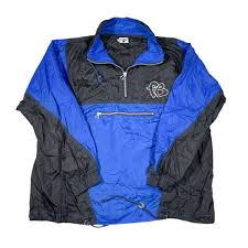 Vintage 90's FUBU Black & Blue 1/4 Zip Nylon Windbreaker ...