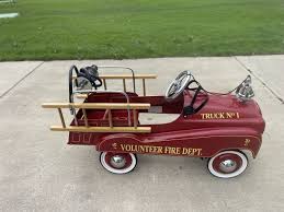 Gearbox Red Pedal Car Volunteer Fire Dept Truck No 1 | eBay