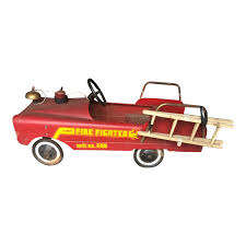 Vintage Fire Engine Toy Pedal Car With Ladders | Chairish