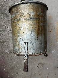 Vintage Galvanized Oil Rag Trash Waste Can Underwriters ...