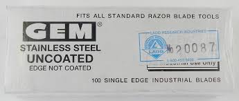 20087 - Single Edge, 0.009" Thick, Extra-Sharp, Stainless Steel Razor Blades - Laboratory Tweezers & Tools - Ladd Research