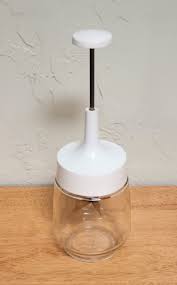 Vintage GEMCO Manual Nut Chopper Glass Jar White Lid ...