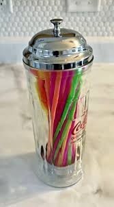 Vintage 1992 Coca-Cola Coke Glass Straw Holder Dispenser | eBay