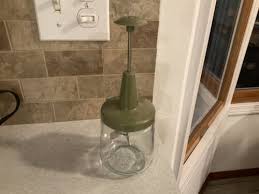 Vintage ANDROCK Glass Hand Food Chopper With Green Lid -USA | eBay