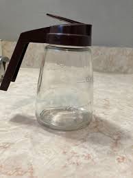 Vintage Federal Housewares Syrup Dispenser Brown Top Clear Glass Retro Kitchen | eBay