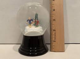 VTG Small Austrian Snow Globe Skiers and Snowman 4 3/4 ...