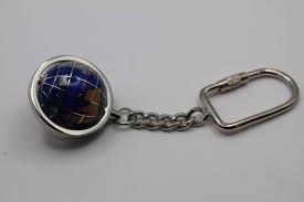 Gemstone Globe Bright Silver Keychain-Caribbean Blue Ocean | eBay