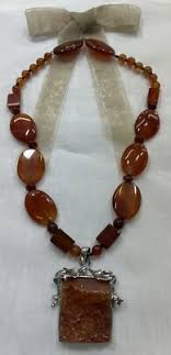 Handcrafted + Knotting Unique 18” Necklace with Rough Red ...