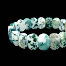 Armband med fasetterad ädelsten i mossagat - Din ädelsten