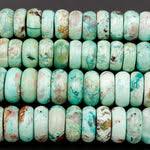 Large Natural Chrysocolla Turquoise Rondelle Beads Exotic Vibrant Blue – Intrinsic Trading