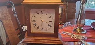 Colonial Wooden Clock/lamp With Pleeted White Lampshade - Etsy