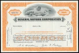 General Motors Corporation Stock Certificate - 1960s - Etsy