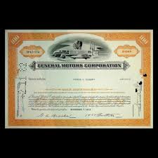 General Motors Stock Certificate (3 color options) from ...