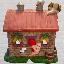 Vintage 1990's- Ceramic Halloween Haunted House Lighted w ...