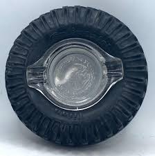 Ashtray, Glass, Rubber, 1950s, Advertisement for Titan Tire ...