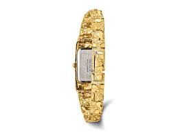 10k Yellow Gold Black 15x31mm Dial Rectangular Face Nugget ...