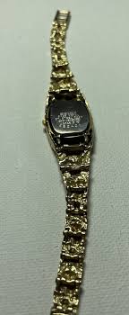 RARE Vintage 14K YELLOW GOLD NUGGET womens SEIKO QUARTZ ...