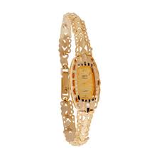 14k Gold ladies 19mm Filigree Pattern Watch| Sarraf.com