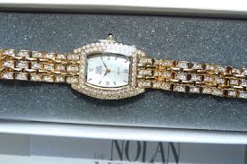 Nolan Miller Glamour Collection Gold Tone Clear Crystal ...