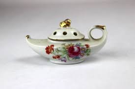 Aladdin's Lamp Incense Burner, Pink Rose & Gold Trim ...