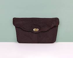 Vintage Large Brown Corde Clutch, Ornately Woven Cordecraft ...