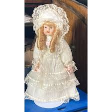 Vintage 8'' Porcelain Doll With Stand , Made in China, White ...