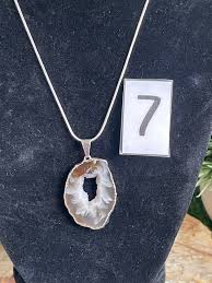 Agate Slice Necklace - Etsy