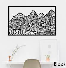 Mountains Lined Wooden Wall Art, Natural Wood Veneer ...