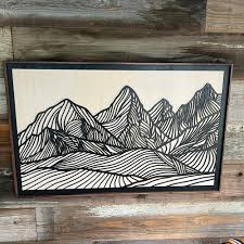 3D Mountain Wood Art XL | Dusty Stache