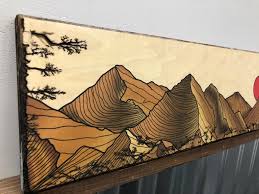 Golden Mountains - Burned Wood Print – Single Chair Studios ...