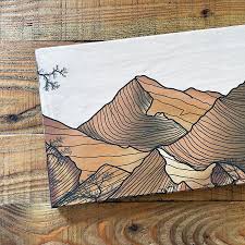 Golden Mountains Panoramic Mountain Art Printed on Wood ...
