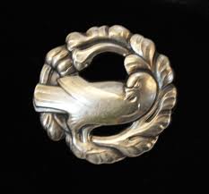 Vintage Georg Jensen Brooch # 165 Sterling Silver Early Hinge Pin and GI Mark | eBay