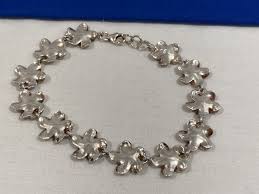 K 925 SIGNED Sterling Silver CZ FLOWER 16" Necklace 7.5 ...