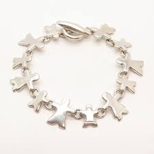 925 Sterling Silver Vintage Human Link Bracelet 7.5" | eBay