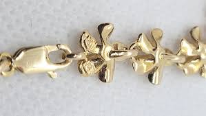 14Kt Yellow Gold Plumeria Bracelet, 8.5 Grams, Lobster Clasp ...