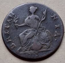 George III, colonial, non-regal or evasion halfpenny 1773 ...