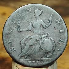 George II Half Penny, Dated 1753 - Georgian/ US Colonial ...