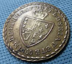 1800 Brass Spade Guinea Old Gaming Token King George III S&T Simcox & Timmins | #4821565788