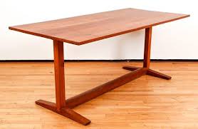 Style of George Nakashima Cherry Trestle Dining Table sold at auction on 12th June | Concept Art Gallery
