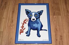 George Rodrigue - Blue Dog "Signature Dog Red" Signed ...