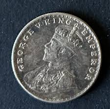1918 Rare 1 Rupee British-India King George V Coin KM#524 Silver Calcutta Mint | eBay