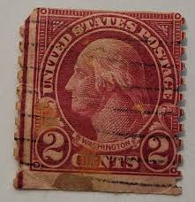 U.S. Postage ~ George Washington ~ 2¢ Red Stamp ~ Posted/Cancelled ~ c.1916 - "Центр Бронирования"®