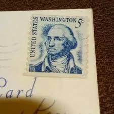 USPS | Art | Vintage 5 Cent George Washington Stamp On Postcard Rare | Poshmark